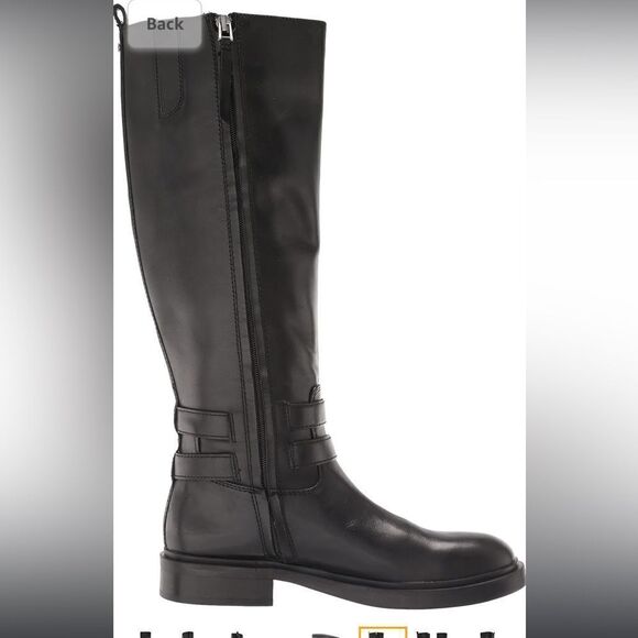 Sam Edelman Freda Knee High Black Leather Books, 6.5, buckles, Side Zipper NWOB - Picture 3 of 13